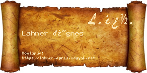 Lahner Ágnes névjegykártya